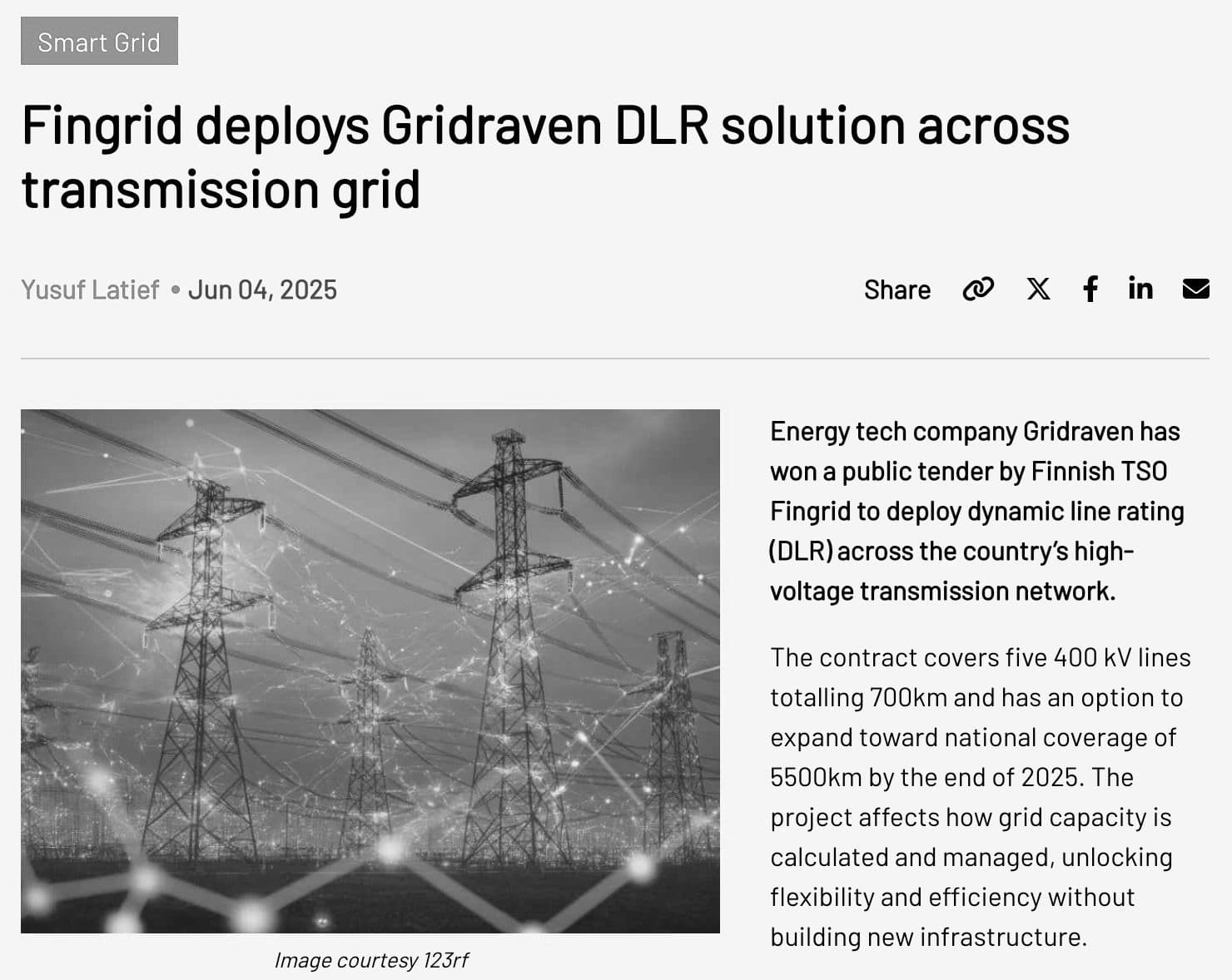 Smart Energy International: Gridraven wins Fingrid